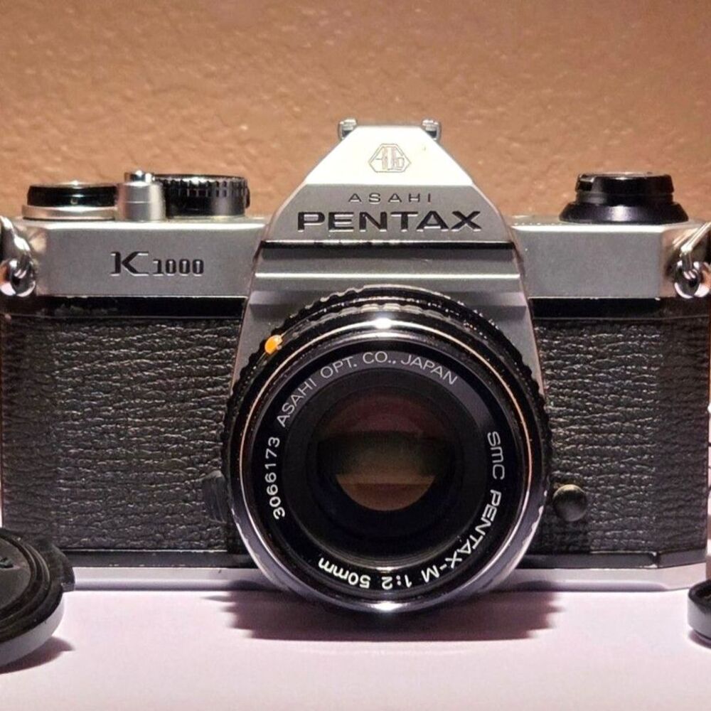 Pentax K1000 35mm SLR Film Camera Kit w/ Pentax-M 50mm Lens